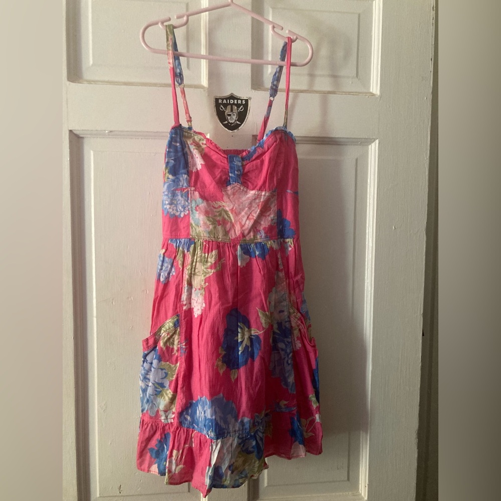 Abercrombie Kids Floral Pink Sundress with Blue Blooms